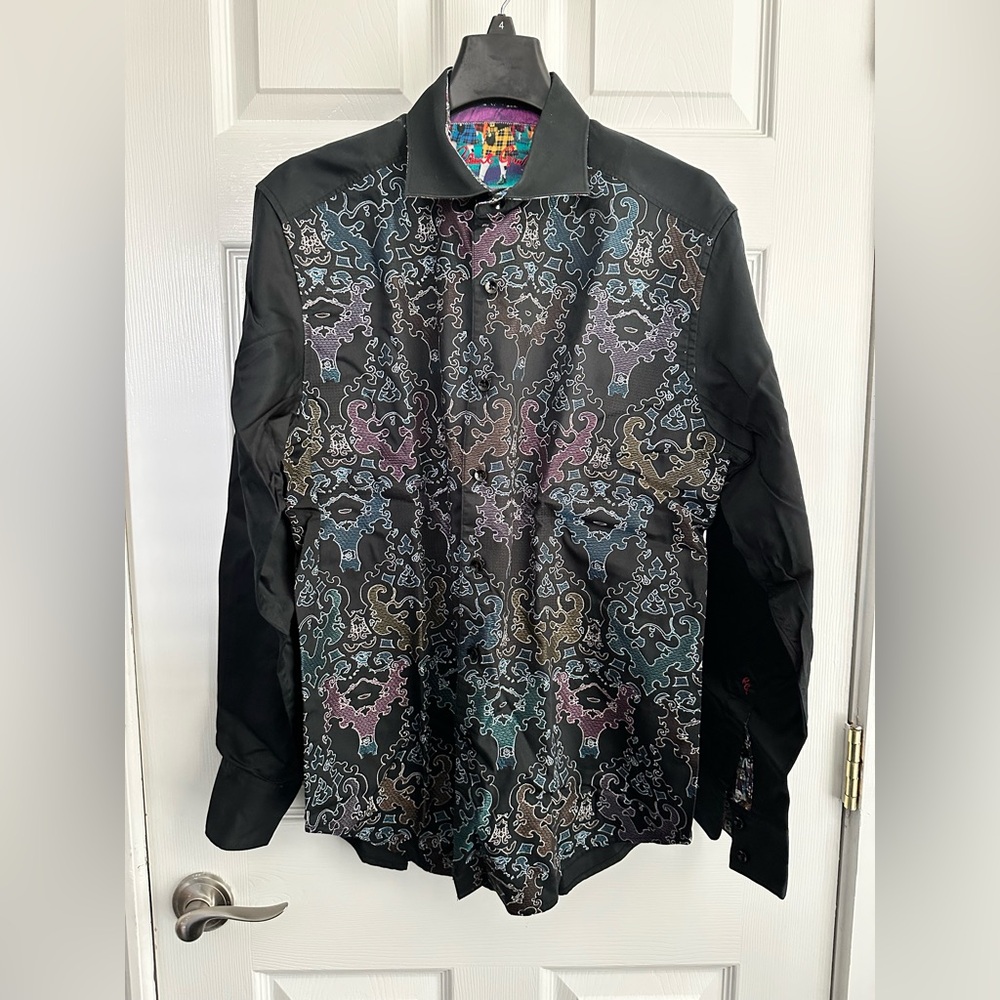 Robert Graham Button Down - Black w Multicolor Embroidery - Medium